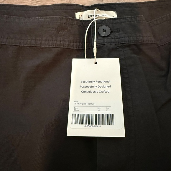 Everlane Women's Fatigue Barrel Pant in Black, Size 16, Cotton/Linen - Picture 5 of 5